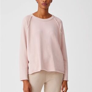 Eileen Fisher Organic Cotton French Terry Crew Neck Top